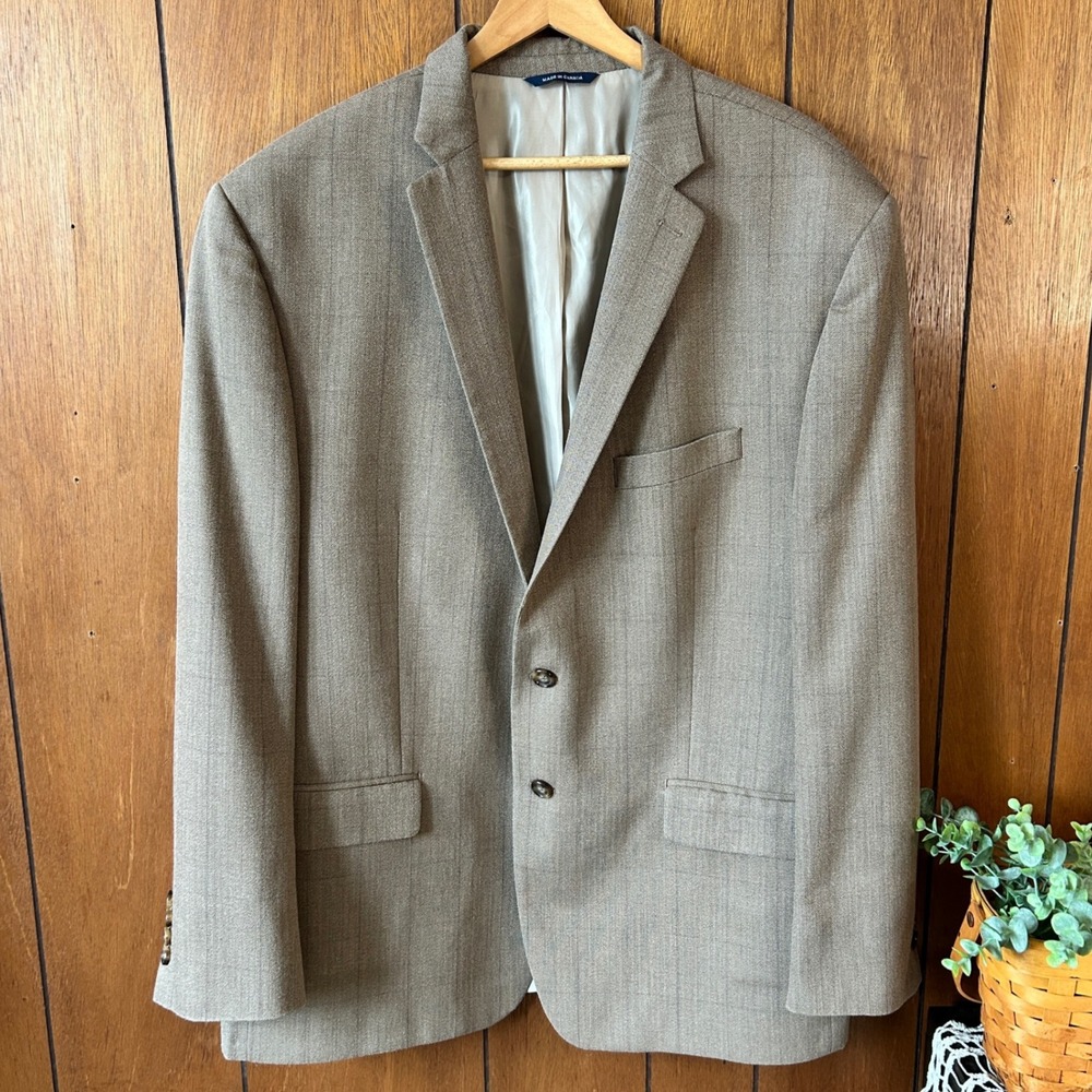 Ralph by Ralph Lauren Mens Blazer Tan Two Button Classic Fit Business Preppy